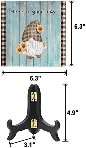 Wooden Stand Desk Decor Sign with Flowers Have a Good Day