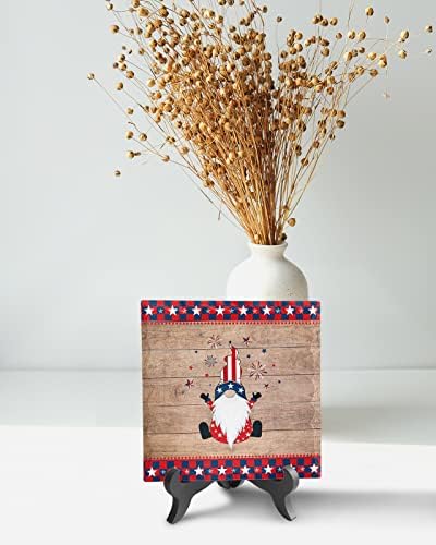 Retro Wooden Gnome Star Desk Decor Plaque