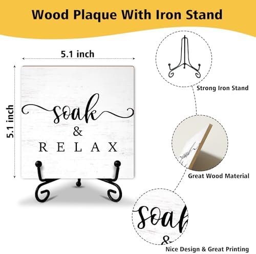ZEDEV Bathroom Decor Sign with Support Stand