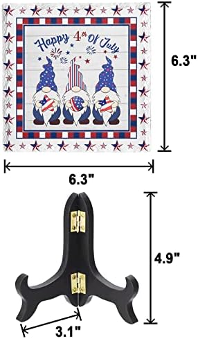 4th of July Decorative Desk Plaque with Wooden Stand