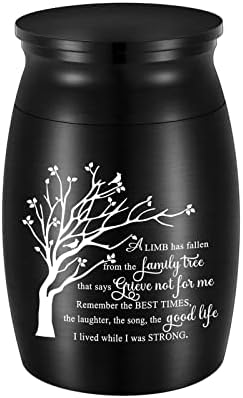 3 Inch Aluminum Mini Urn for Ashes - Tree of Life Keepsake Holder