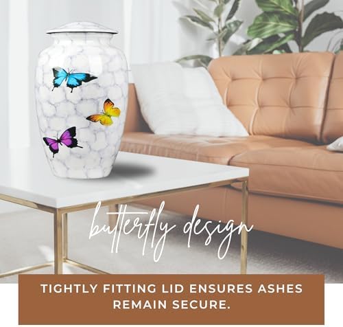 Butterfly Decorative Urn with Lid for Human and Pet Ashes