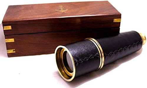 Admirals Brass Leather Spy Glass 18 Inch