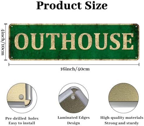 KIOZIY Outhouse Metal Plaque Retro Wall Decor