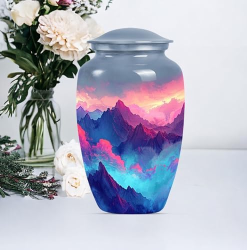 Gray Marble Cremation Urn for Human Ashes