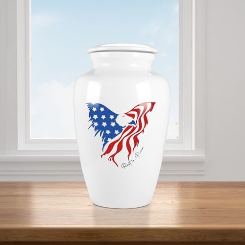 SOITIS White Urns with National Flag for Human Ashes
