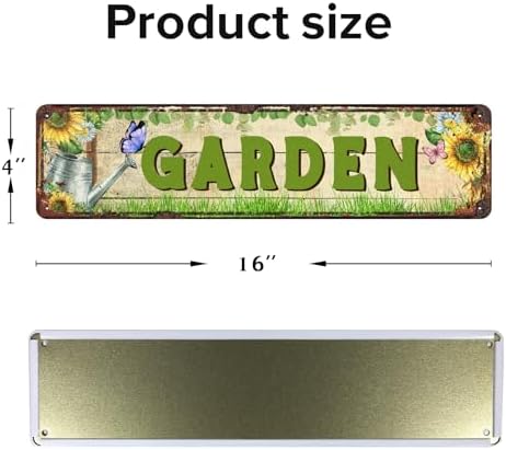 Vintage Garden Themed Decorative Tin Sign 16x4 Inch
