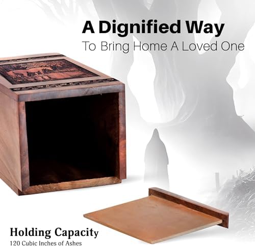KARYLIZ Wooden Cremation Urn for Adult Human Ashes 14 Inch