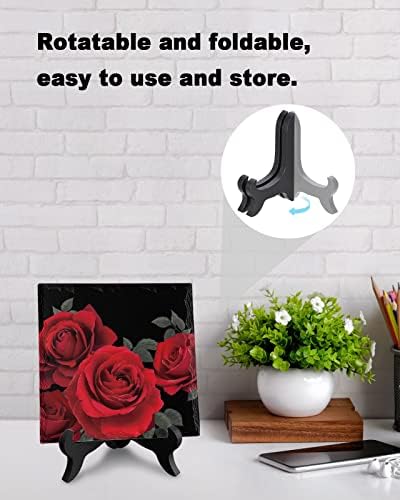 Close-Up Rose Desk Decorative Plaque with Stand