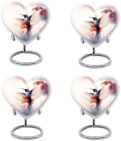 Humming Bird Urn Set of 4 - Gray Cremation Urns for Human and Pet Ashes