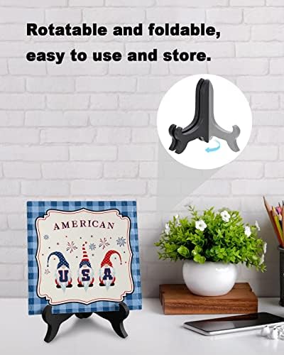 Independence Day Desk Decor with Wooden Stand