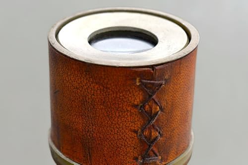 Globle Antique Craft Vintage Brass Binocular Telescope with Wooden Tripod Stand