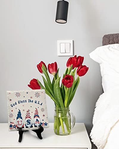 Independence Day Decorative Sign with Wooden Stand