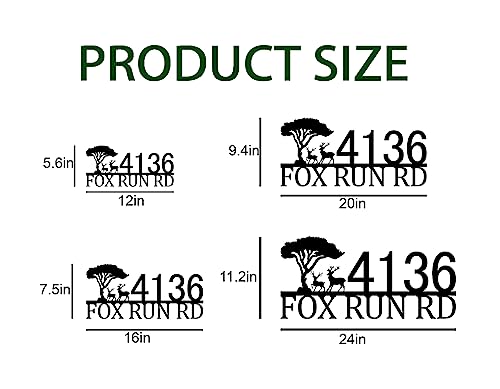 Custom Outdoor Address Sign with Tree and Deer Design