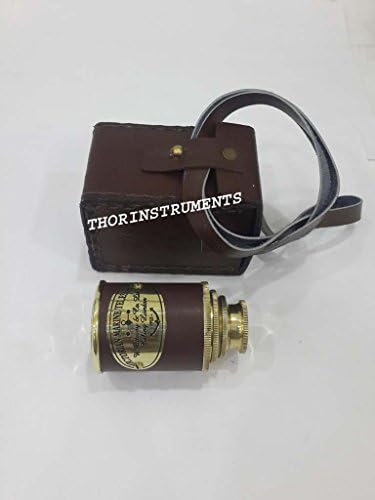 Vintage Nautical Brass Telescope with Leather Case