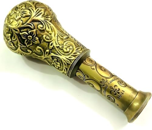 Antique Brass Pirate Telescope with Leather Box