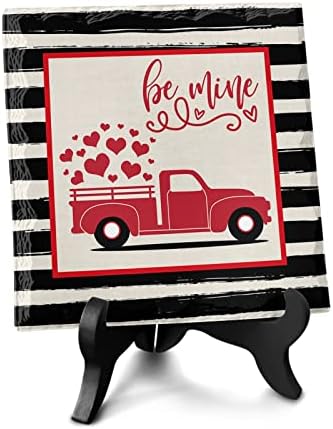 Red Love Truck Be-Mine Desk Decor Sign