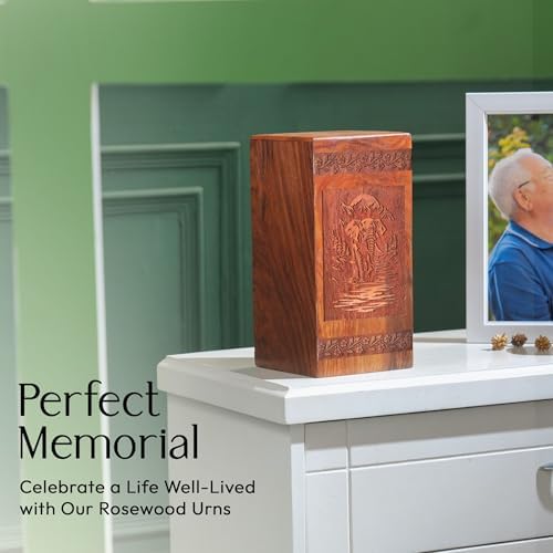 JAGASY Elephant Urn - 1125 Inch Wooden Cremation Urn