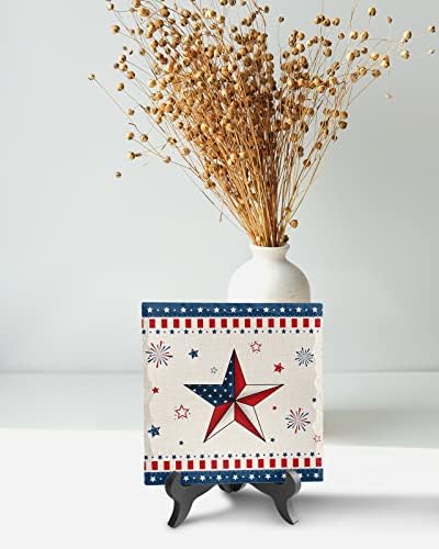 Independence Day Decorative Desk Plaque with Wooden Stand