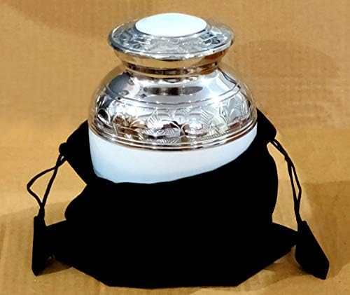 eSplanade Cremation Urn - 6 Inch Brass White Medium