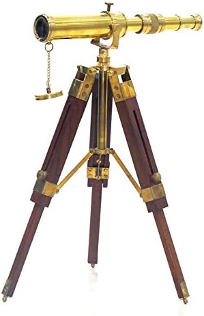 Nautical Brass Telescope with Tripod Stand Vintage Decor