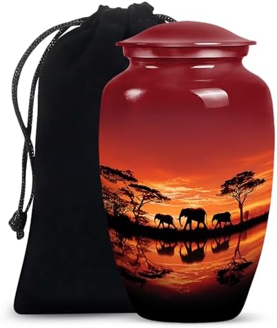 10 Inch Elephant Cremation Urn for Human Ashes