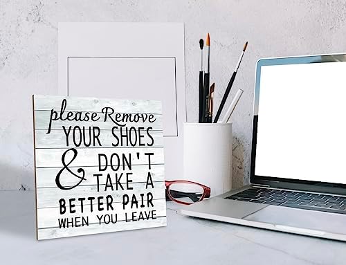Shoes Off Wood Sign for Home Decor