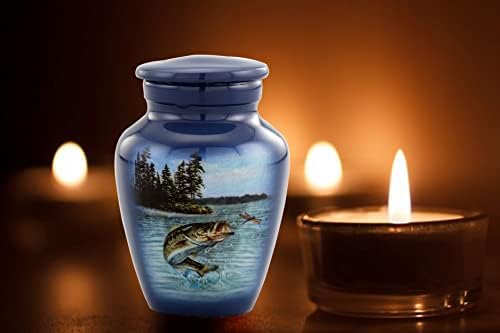 Bass Keepsake Urn for Ashes with Box and Bag