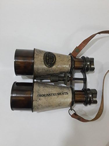 THOR INSTRUMENTS Brass Leather Victorian Marine Binocular 1915 Decor Gift