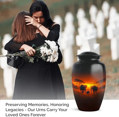 Elephant Sunset Cremation Urn Set of 3
