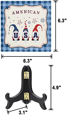 Independence Day Desk Decor with Wooden Stand