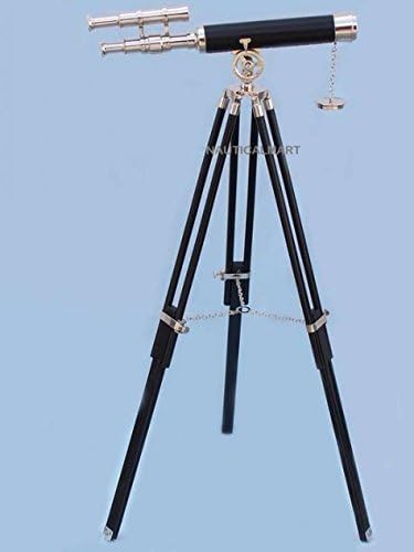 Nauticalmart Floor Standing Chrome and Leather Griffith Astro Telescope 45 Inch