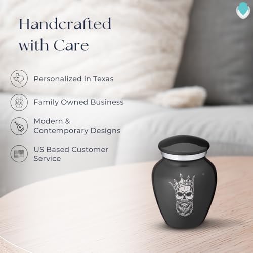 GetUrns Skull Cremation Urn with Double Side Engraving