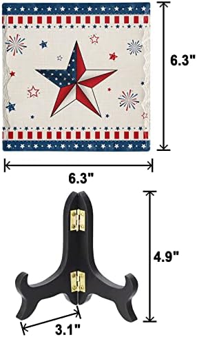 Independence Day Decorative Desk Plaque with Wooden Stand
