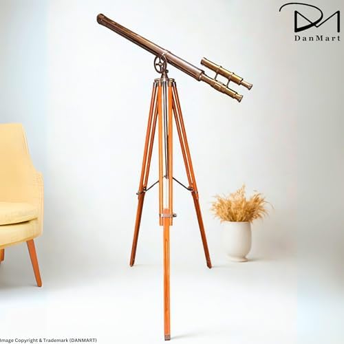 Victorian Antique Telescope Brass Wooden Stand