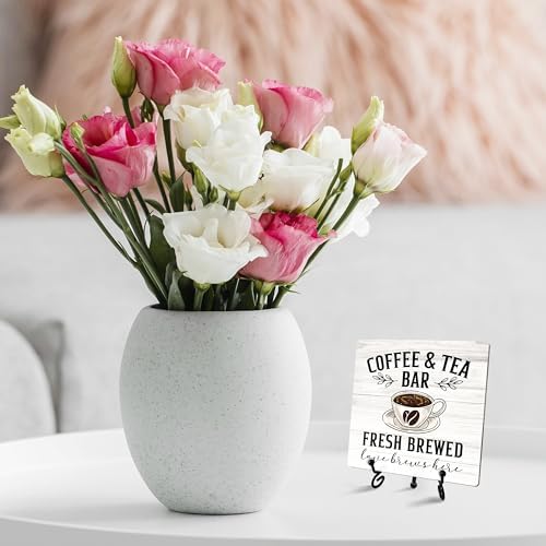 Wooden Coffee Bar Decor Sign with Iron Stand