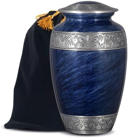 Home Elm Decorative Urn for Human Ashes Large Blue