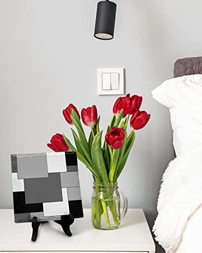 Abstract Art Desk Decor with Color Block Plaque