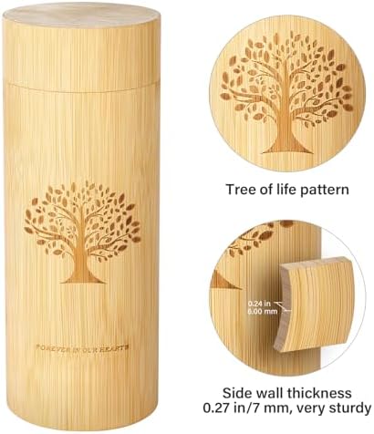 Bamboo Scattering Urn with Tree of Life Pattern