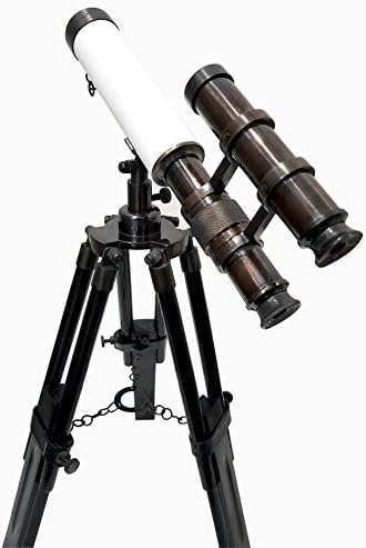 New Retro Marine Designer Double Barrel Telescope with Wooden Tripod