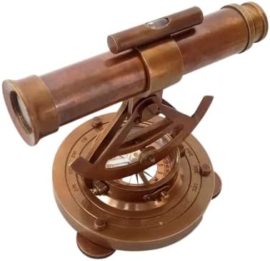 Vintage Compass Survey Instrument Brass Theodolite Alidade Transit Telescope