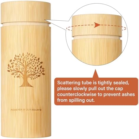 Bamboo Scattering Urn with Tree of Life Pattern