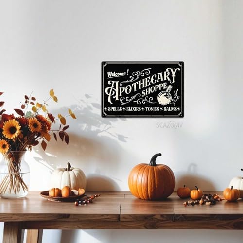 Retro Halloween Metal Tin Sign 12x8 Inch Hanging Decor