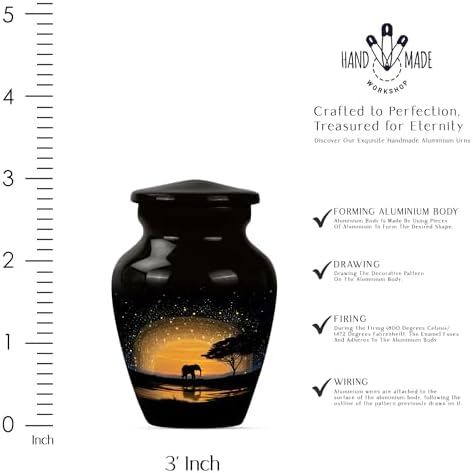 Set of 4 Mini Cremation Urns for Human Ashes 3 Inch
