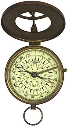 Antique Brass Telescope Nautical Decor 1915 Vintage Compass Set