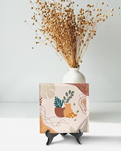 Wooden Stand Desk Plaque with Leaf Design