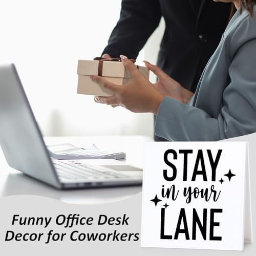Funny Office Decor Stay In Your Lane Desk Sign