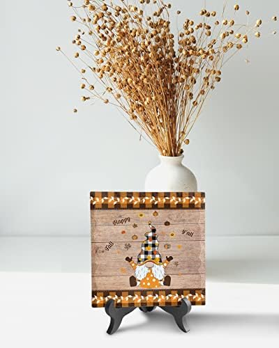 Thanksgiving Gnome Desk Decor Sign with Wooden Stand
