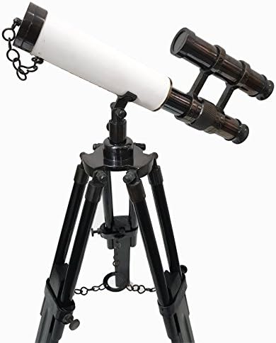 New Retro Marine Designer Double Barrel Telescope with Wooden Tripod