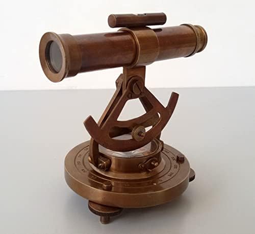 Vintage Brass Theodolite Alidade Transit Telescope for Home Dcor
